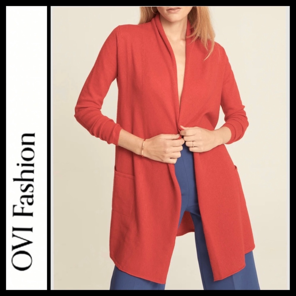 NWT OVI Open Front Coral Cardigan